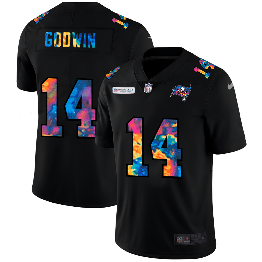 NFL Tampa Bay Buccaneers #14 Chris Godwin Men Nike MultiColor Black 2020 Crucial Catch Vapor Untouchable Limited Jersey